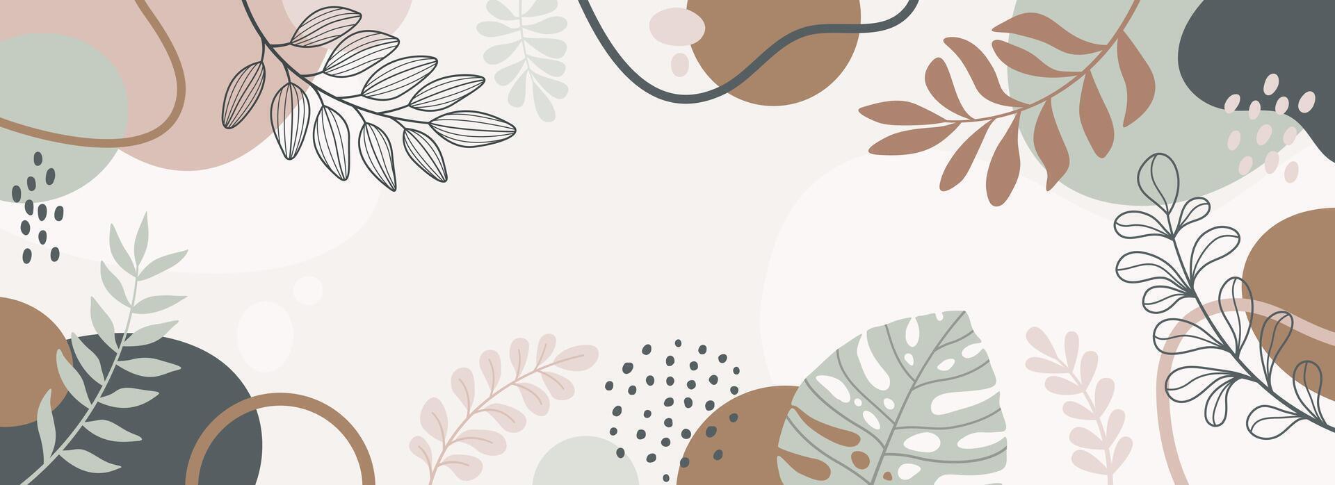 Design banner Spring background with beautiful. Background for design. Colorful background with tropical plants. vector