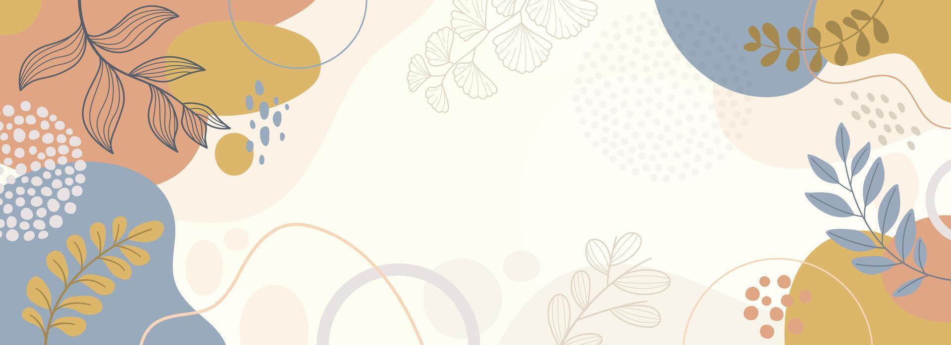 Design banner Spring background with beautiful. Background for design. Colorful background with tropical plants. vector