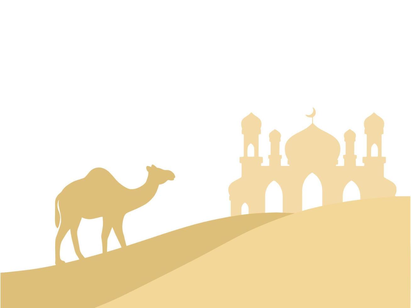 Islamic Mosque Ramadan Mubarak Camel Background vector