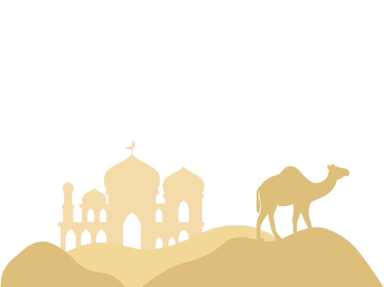 Mosque Eid Al Fitr Camel Background vector