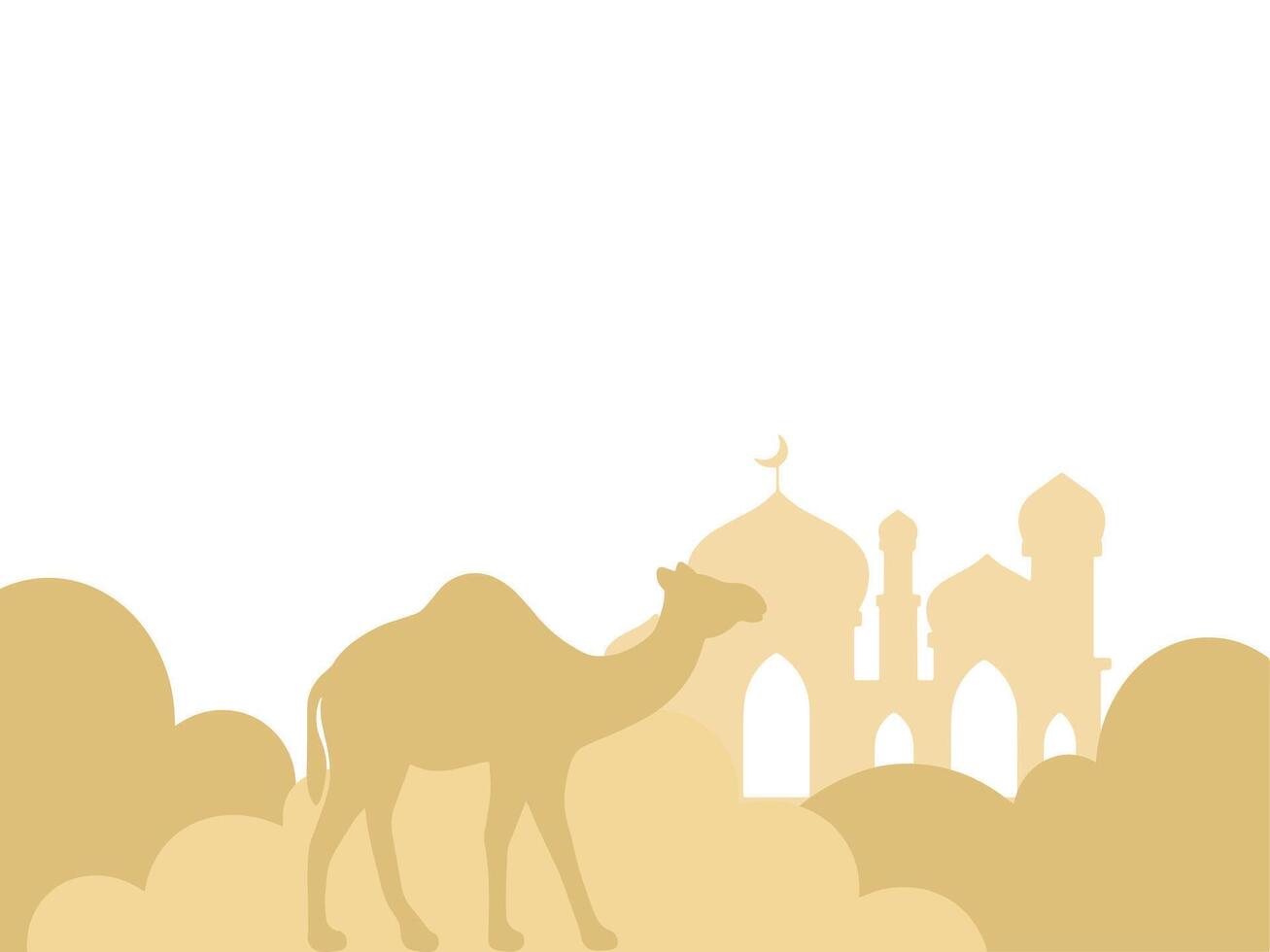 Mosque Eid Al Fitr Camel Background vector