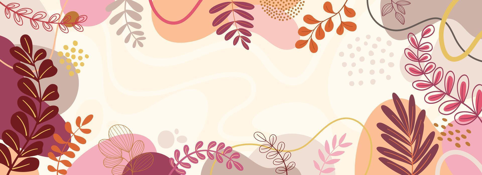 Design banner Spring background with beautiful. Background for design. Colorful background with tropical plants. vector