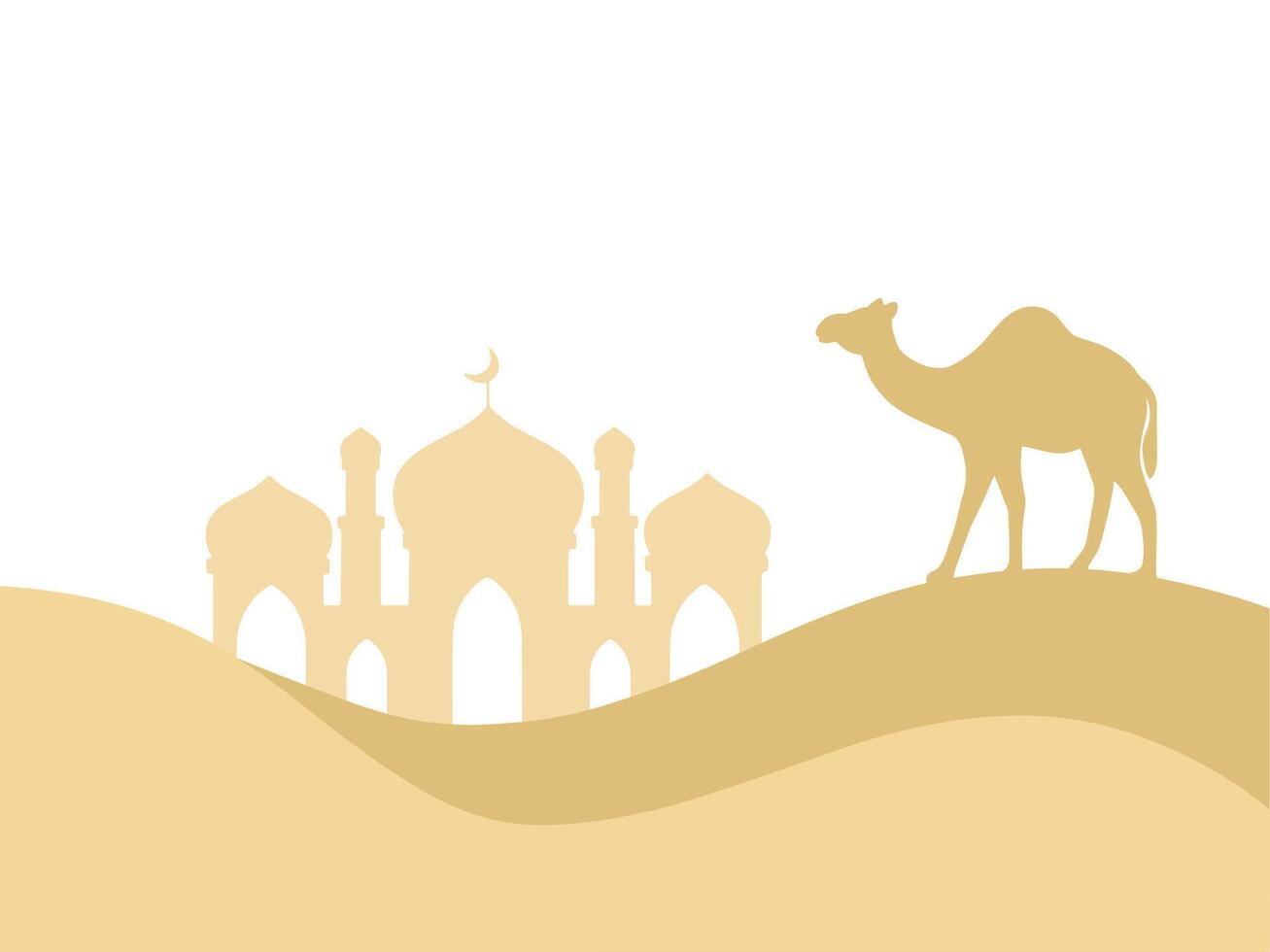 Islamic Mosque Ramadan Mubarak Camel Background vector