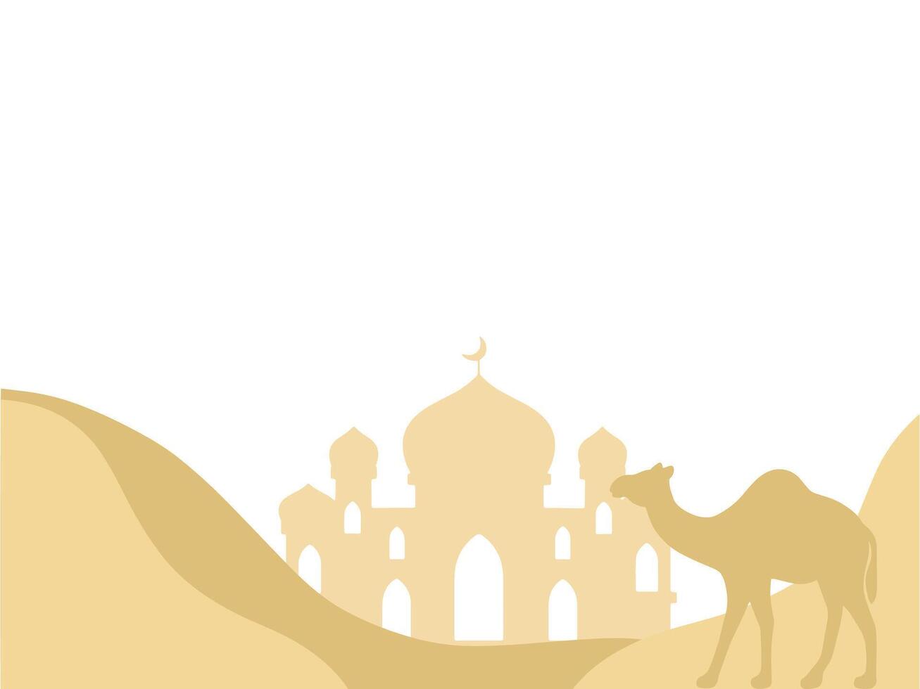 Mosque Ramadan Camel Background Illustration vector