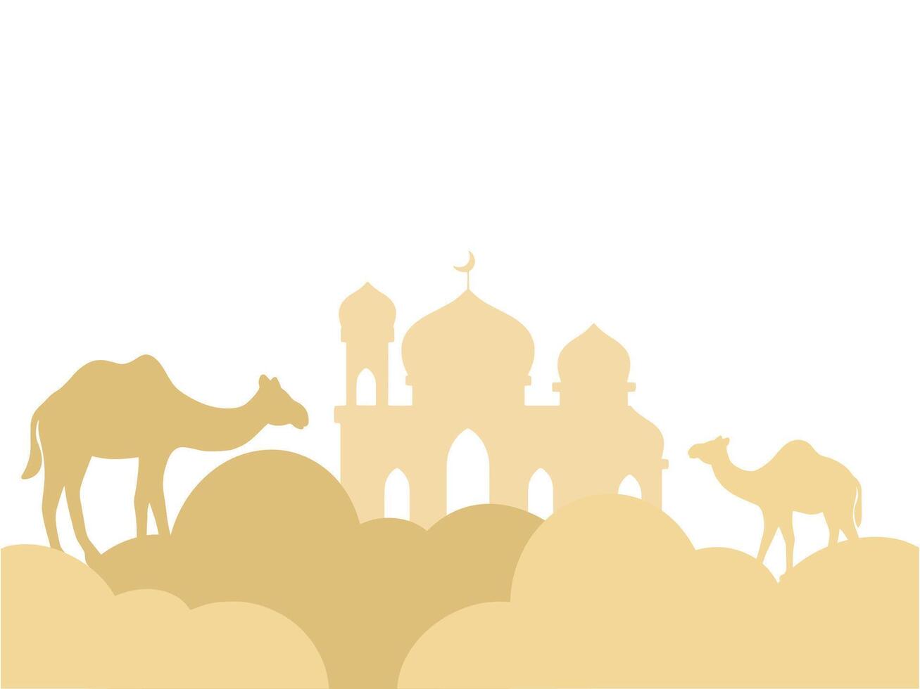 Mosque Ramadan Camel Background Illustration vector