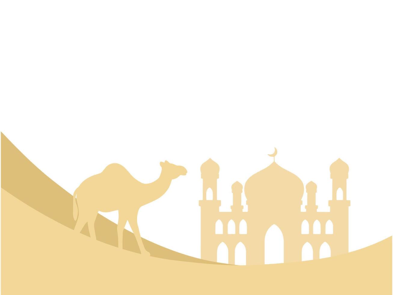 Mosque Eid Al Fitr Camel Background vector