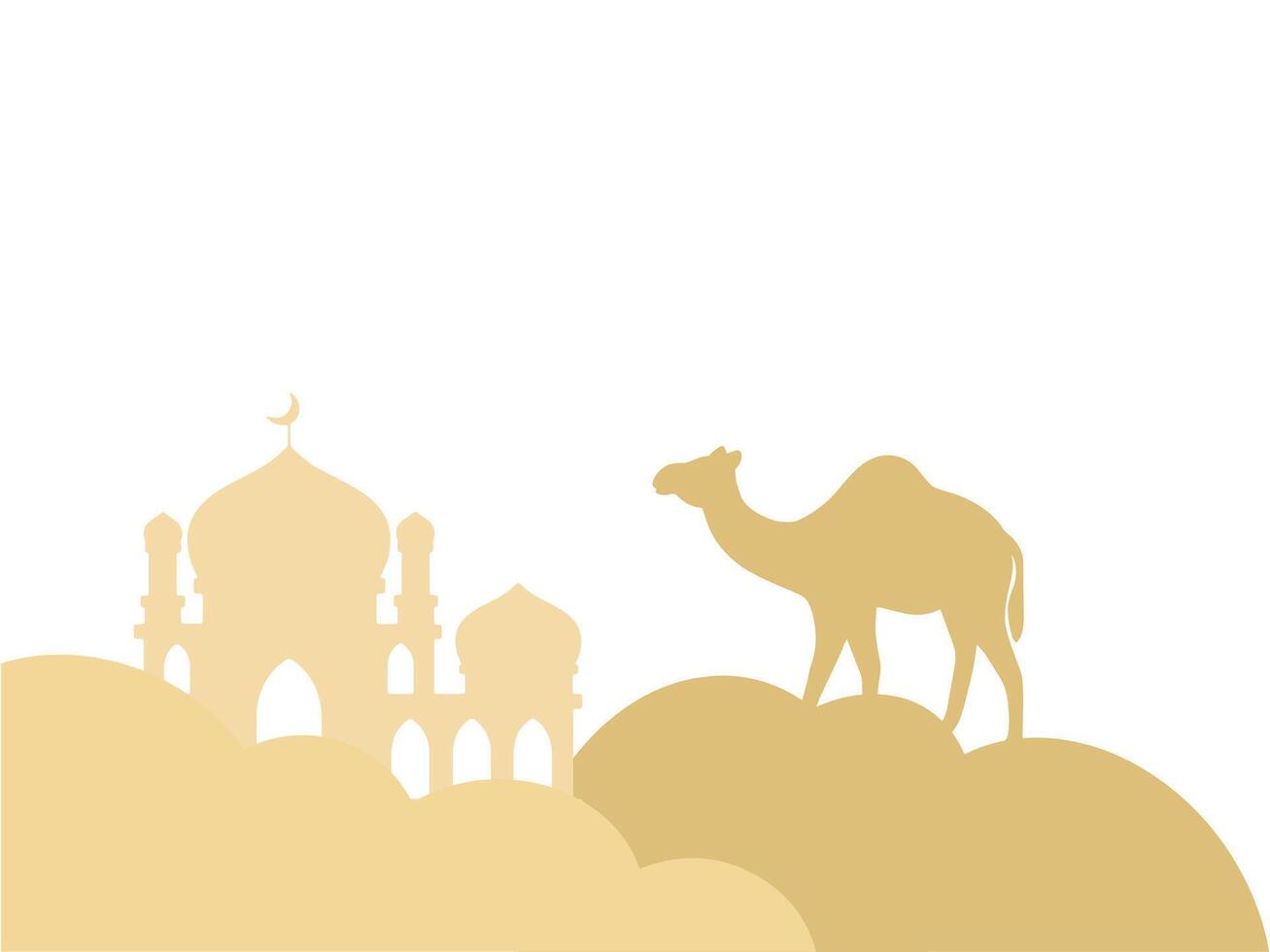 Mosque Ramadan Camel Background Illustration vector