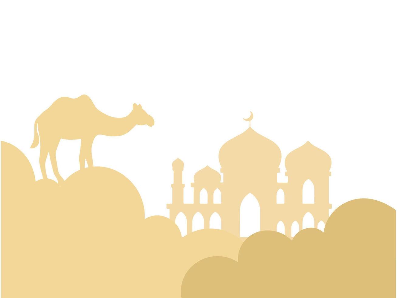 Mosque Ramadan Kareem Camel Background vector