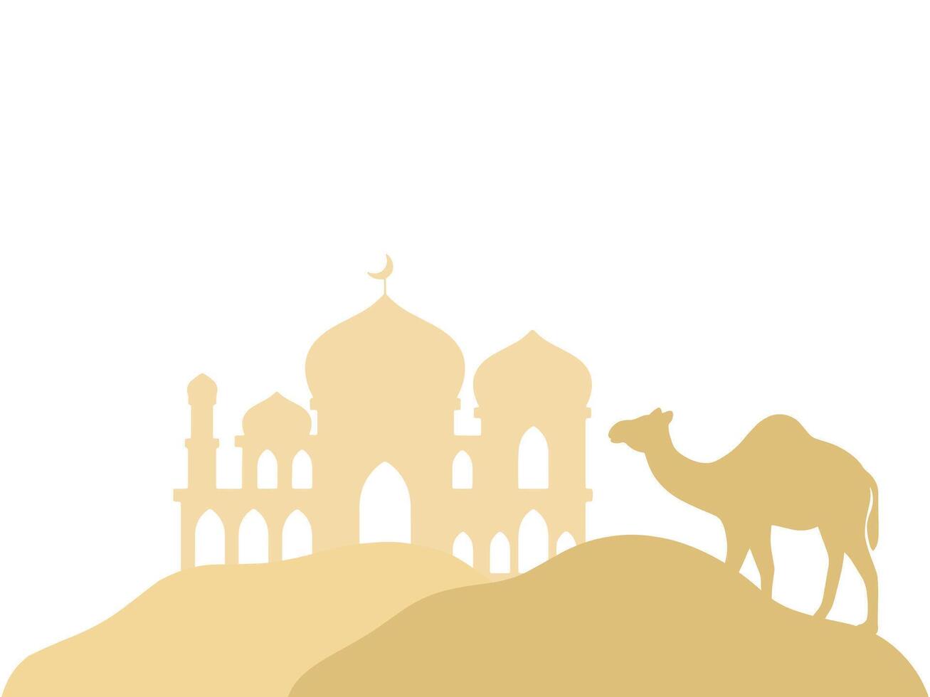 Mosque Ramadan Kareem Camel Background vector