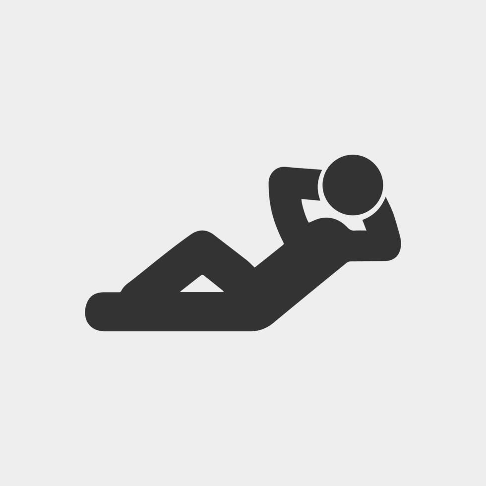 Relax, resting icon, relaxing man . Beach resting, comfortable symbol vector