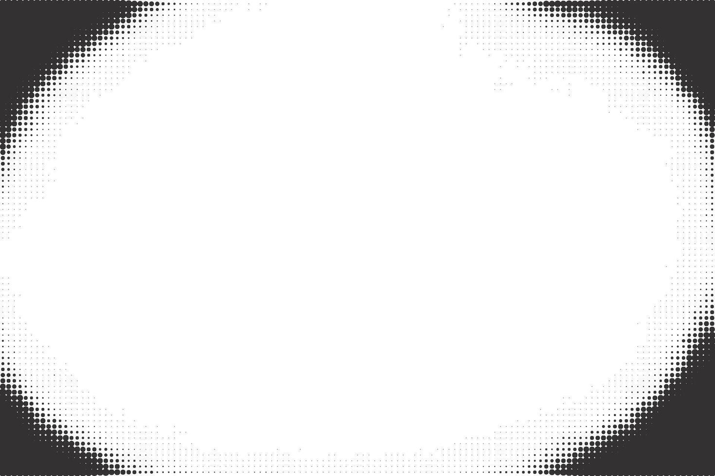 Halftone comic dotted background. Old paper grainy frame. Grunge retro gradient border. Abstract pop art design element. vector