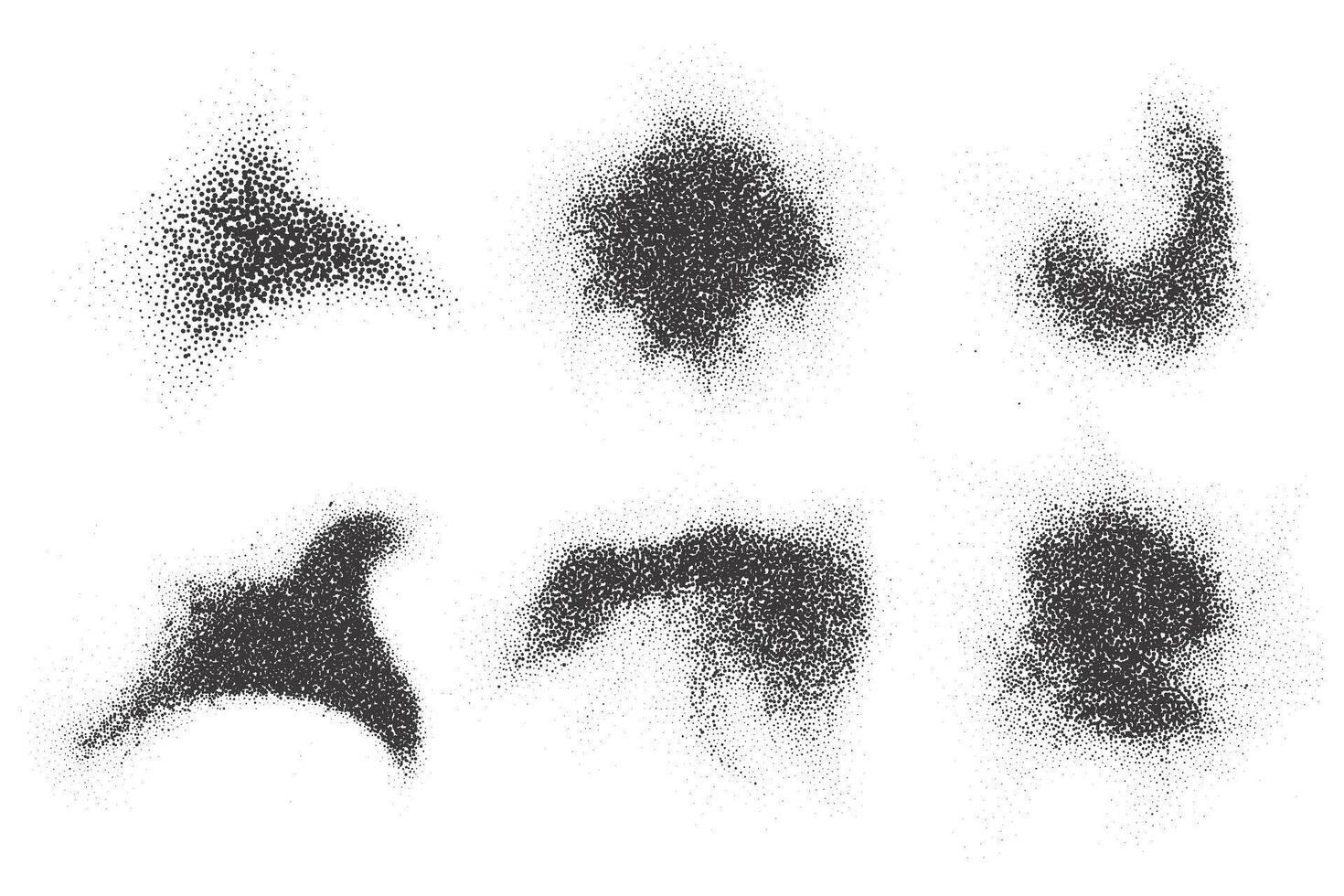 Halftone dotted shape. Stipple blob. Noisy abstract design element with grainy shadow texture. Random organic fluid. vector