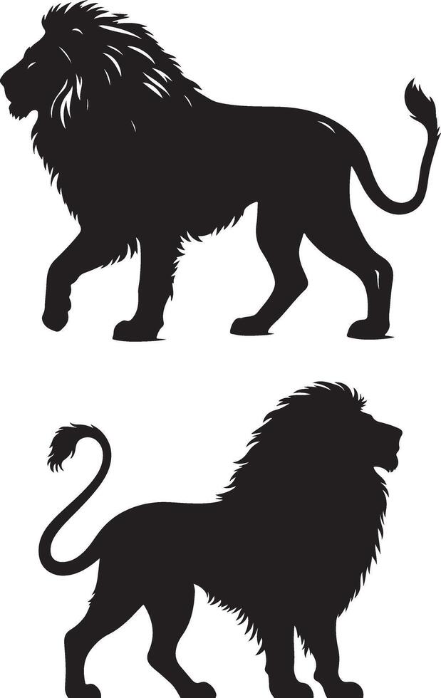 Lion silhouettes illustration vector