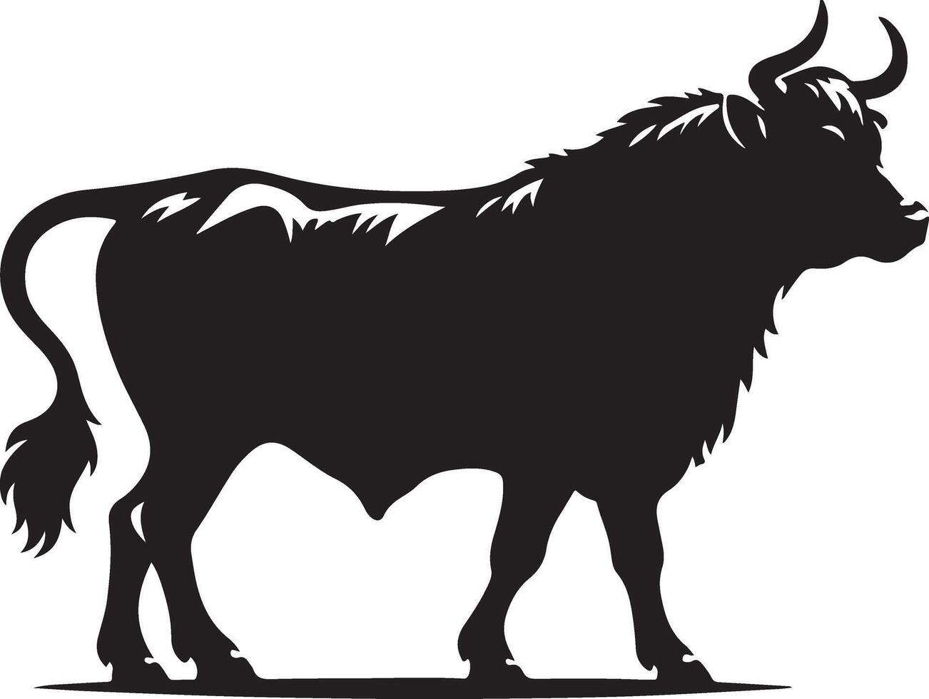Bull, Cow silhouette vector