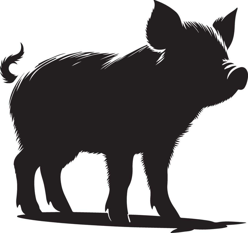 Pig silhouette illustration vector