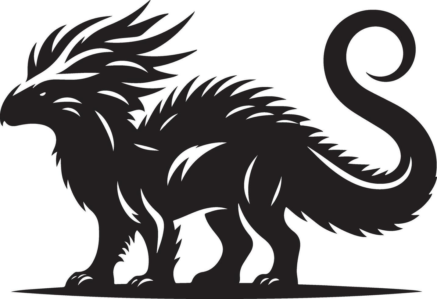 Dragon silhouettes illustration vector