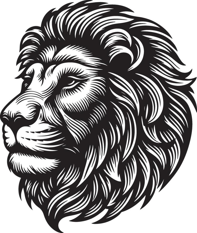Sketch art of lion head, Line art of lion head illustration vector