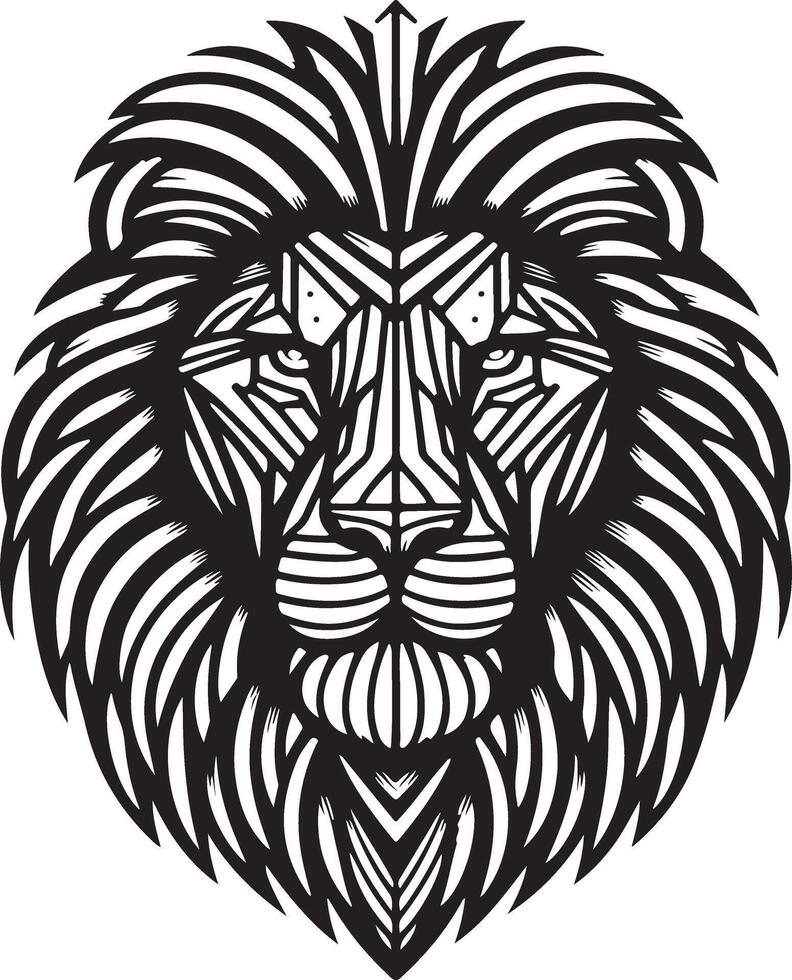 Sketch art of lion head, Line art of lion head illustration vector