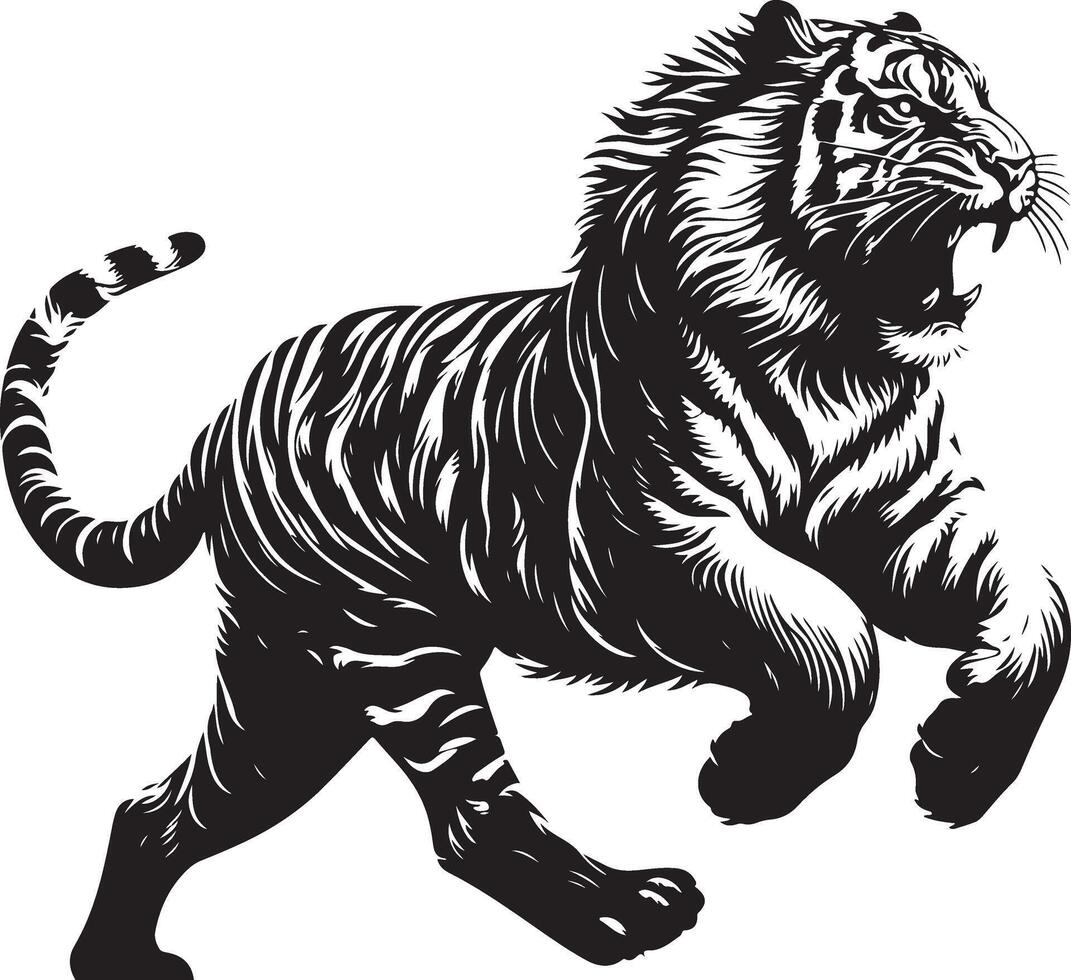 Tiger sketch art, Tiger line art illustration vector