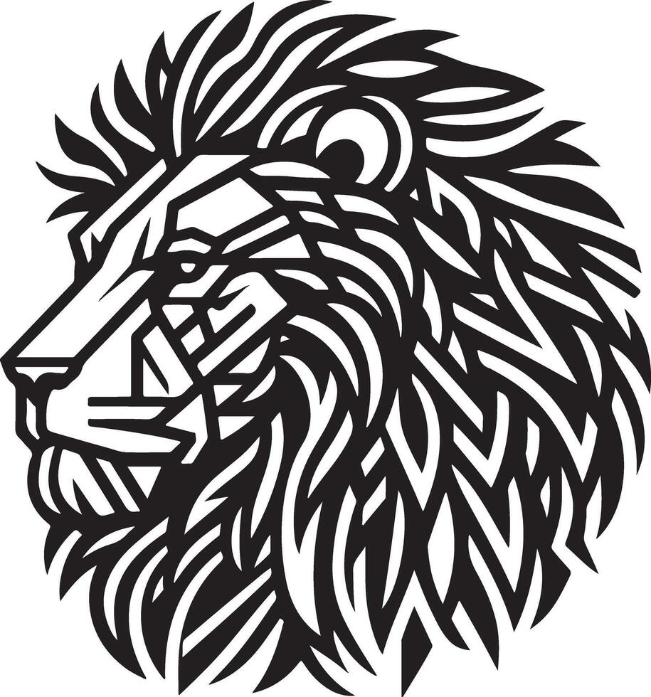 Sketch art of lion head, Line art of lion head illustration vector