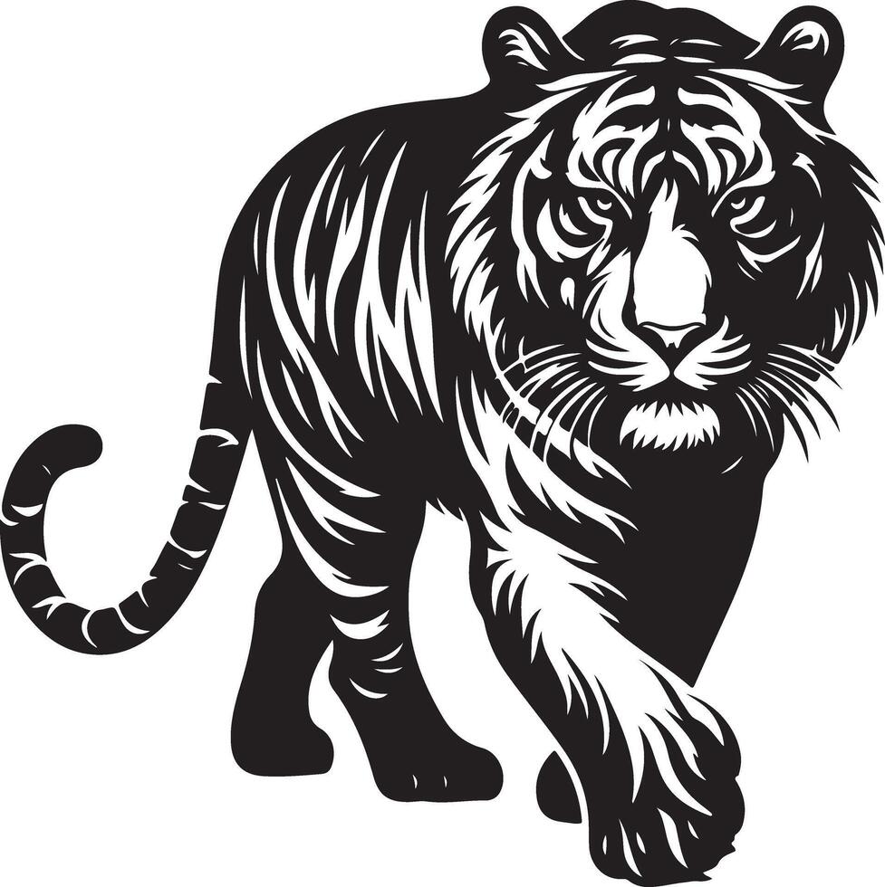 Tiger sketch art, Tiger line art illustration vector