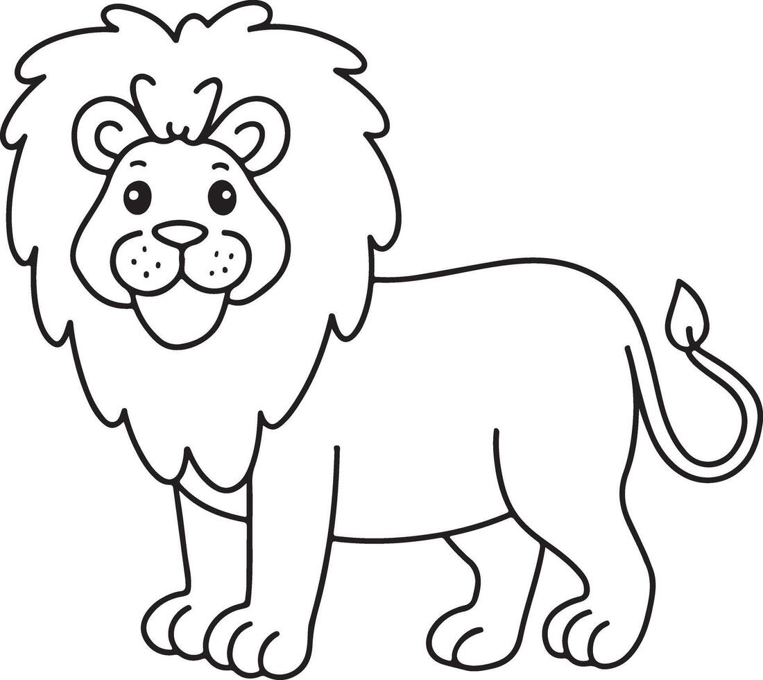 Lion coloring book page illustration colouring book vector
