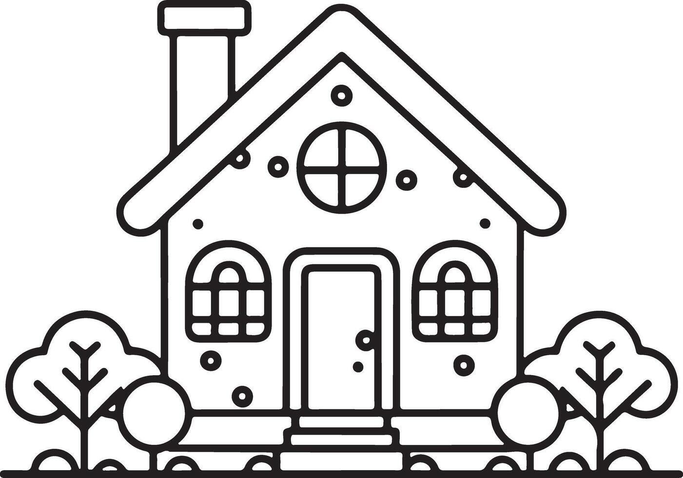 House coloring page illustration home colouring page for kids, coloring book 46526049 Vector Art