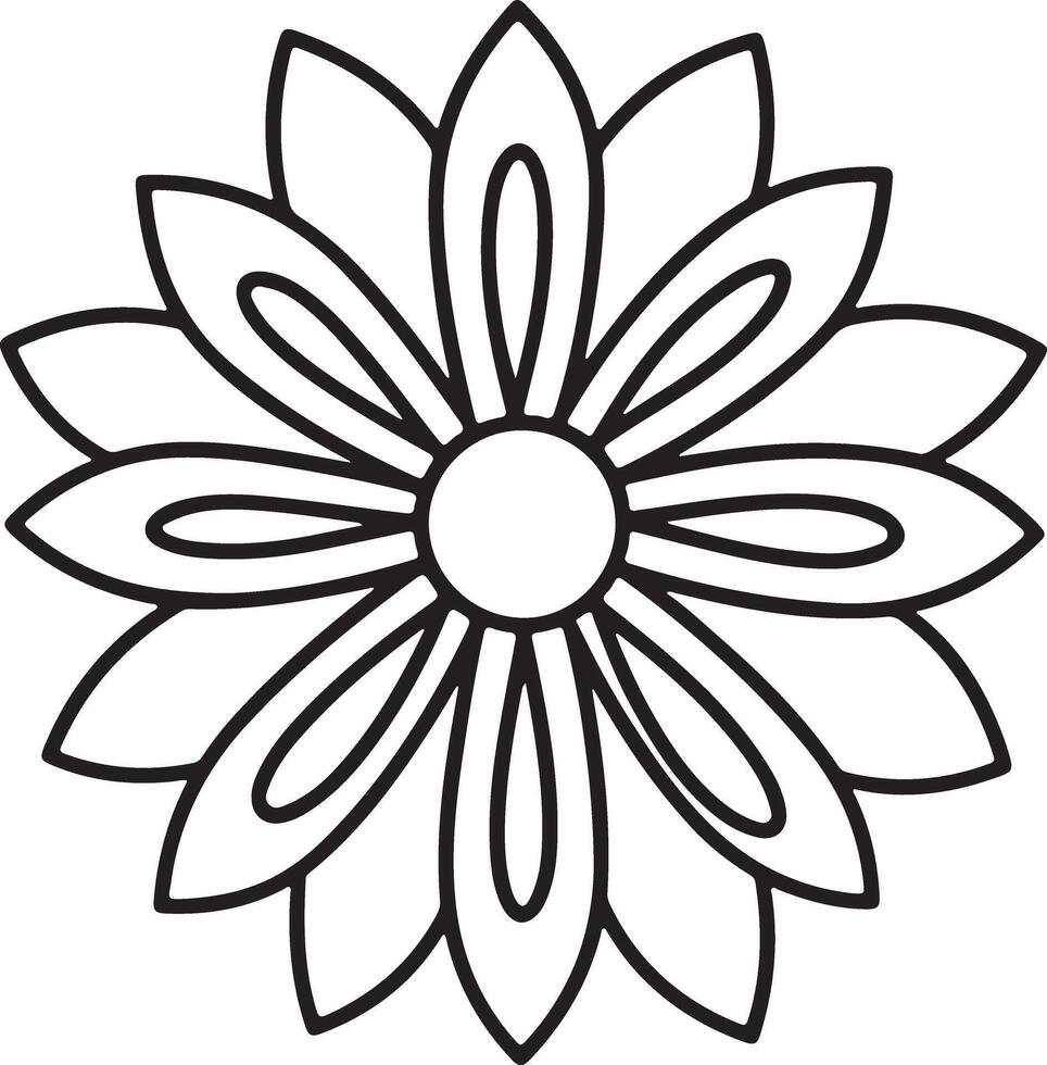Flower coloring page illustration colouring page for kids vector