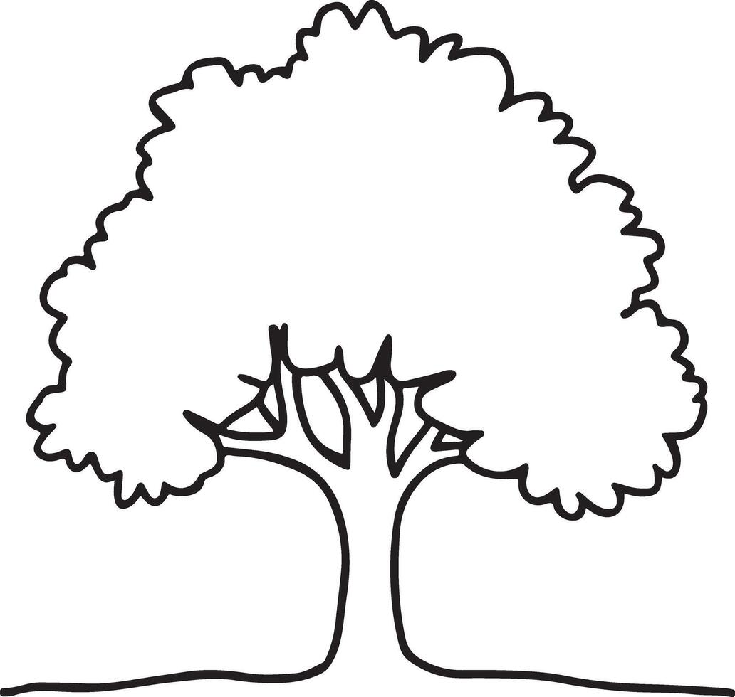 Tree coloring page illustration colouring page for kids, coloring book vector