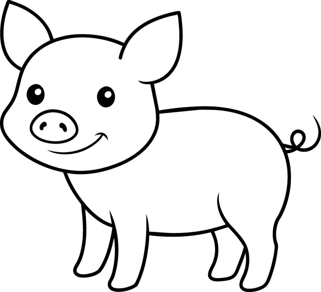 Pig Outline Coloring Template Printable Pages Piggy Clipart Bank Animal