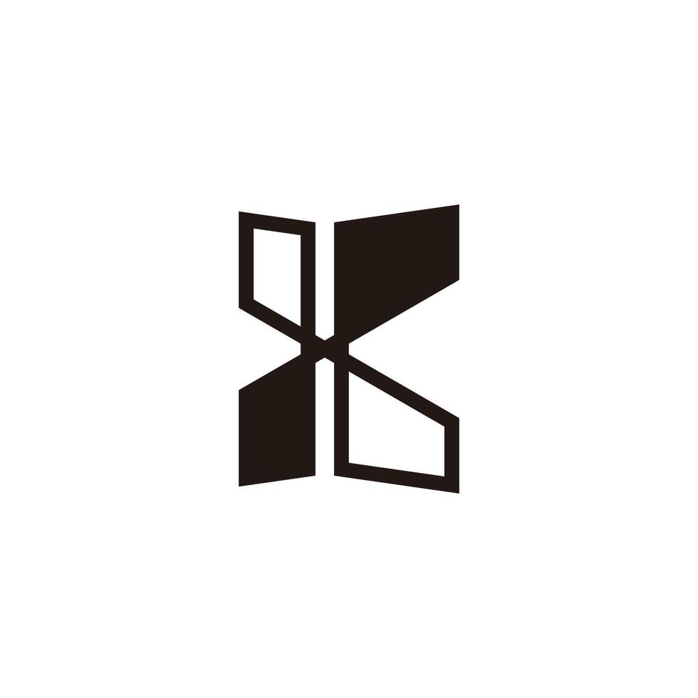 letter k simple geometric lines polygon linked logo vector