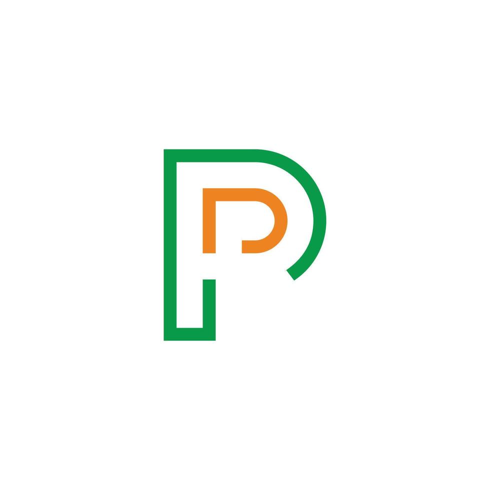letter dp thin line colorful logo vector