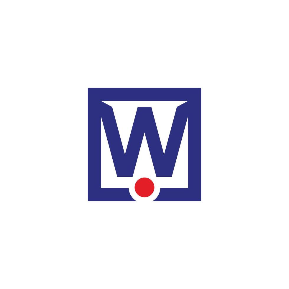 letter w square dot colorful simple logo vector