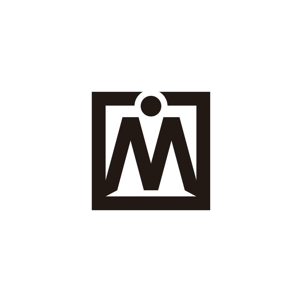letter m square simple dot elegant logo vector