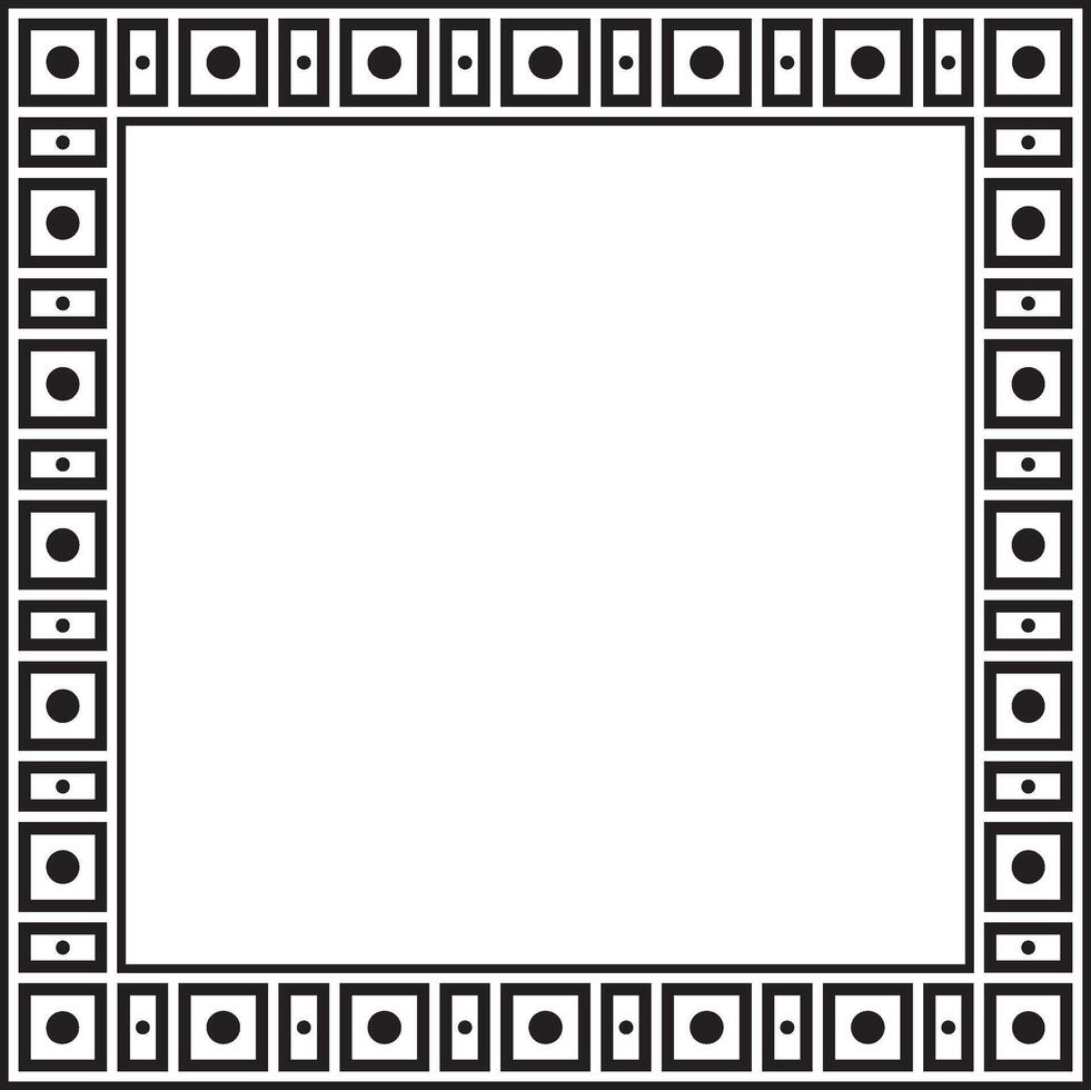 monochrome native american folk ornament. Square border, frame of the peoples of America, Aztec, Incas, Maya vector