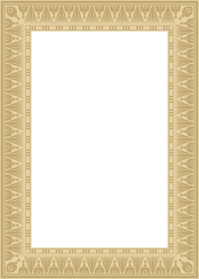 golden square Egyptian ornament. Endless Rectangle, Ring of Ancient Egypt. Geometric African frame. vector