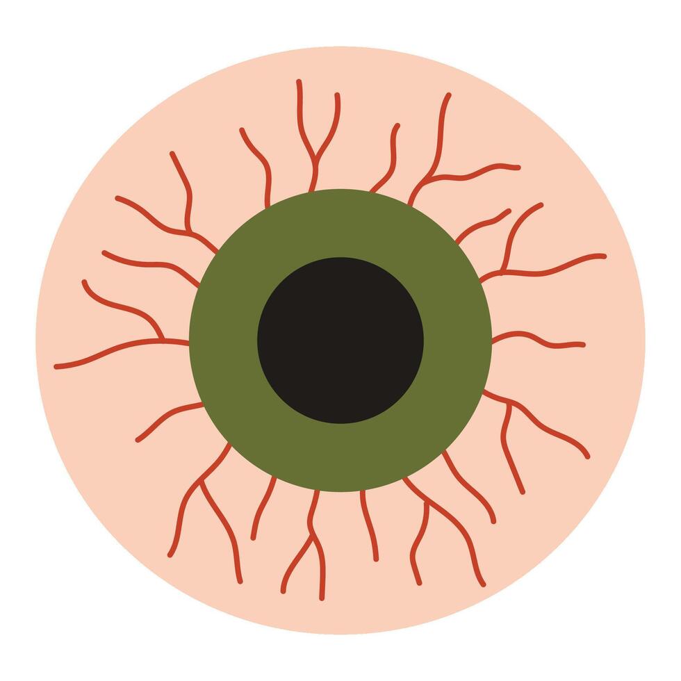 Halloween eye with burst capillaries. Isolated illustration for holiday design vector