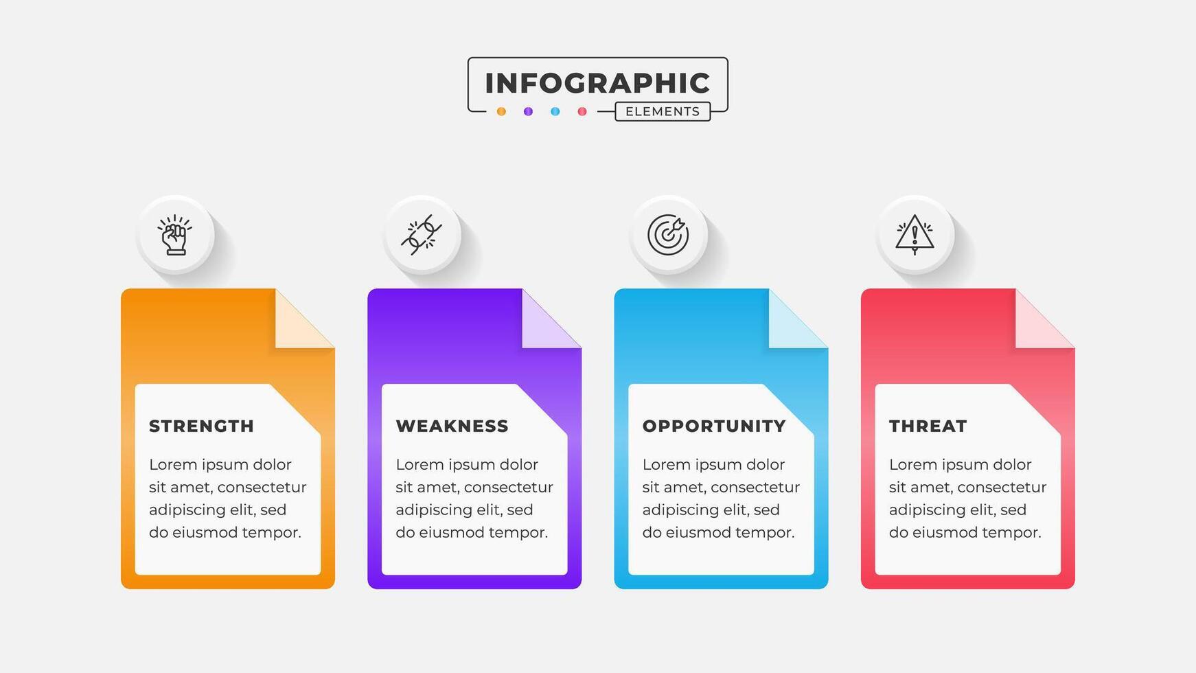 Swot analysis infographic template with icons vector