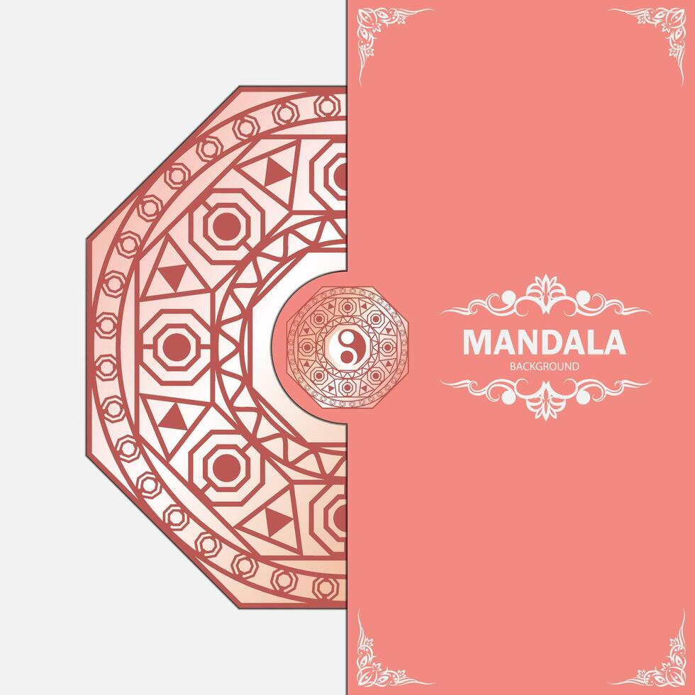 Luxury ornamental yin yang mandala design background vector