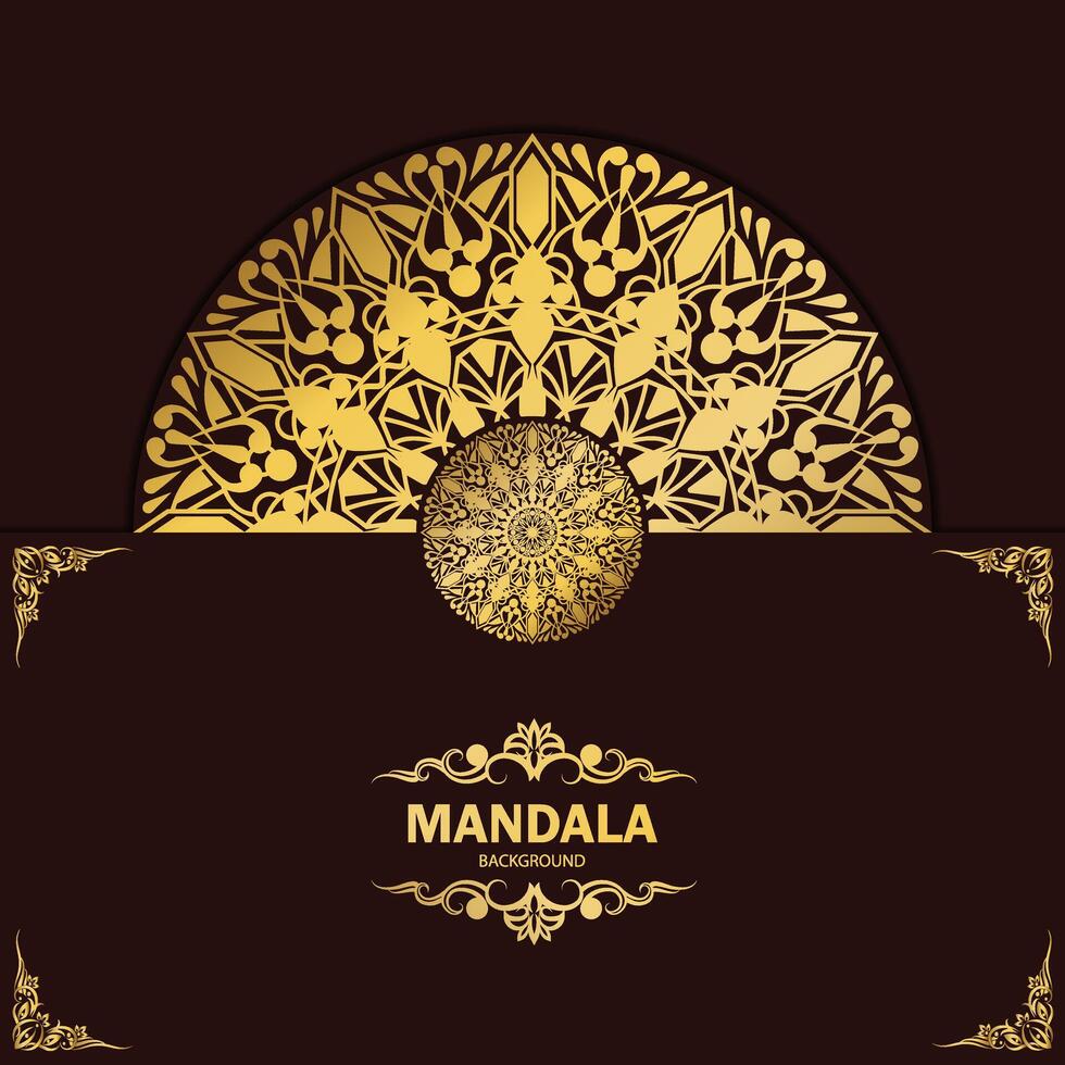 Elegant background with a decorative gold mandala design, vector