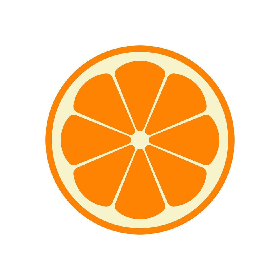 Half-cut orange icon in flat style design isolated on white background. vector