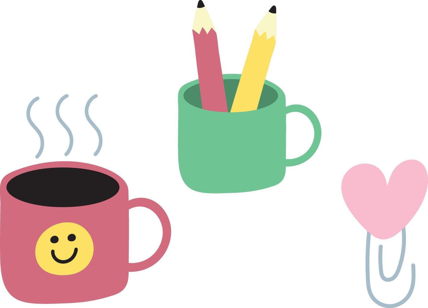 pencil in cup doodle hand drawn vector