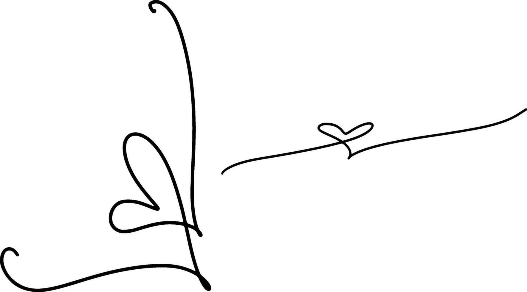 doodle heart line vector