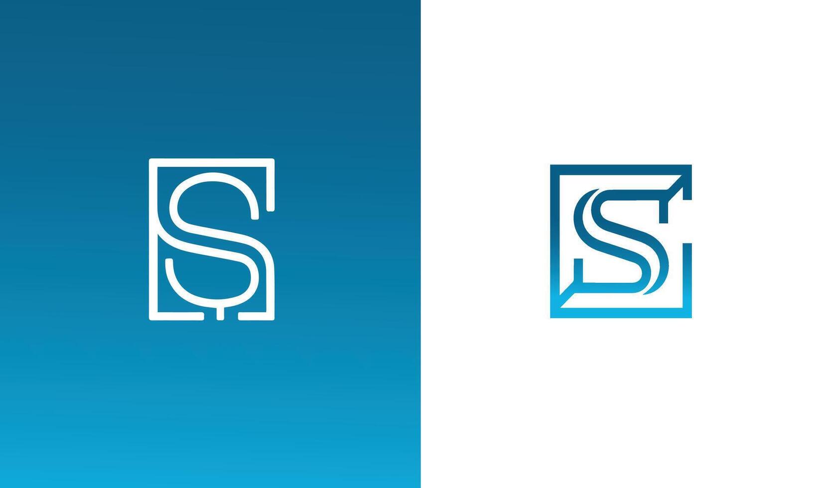 Digital Letter S Icon Logo, Combined With Square Shape Illustration Free vector