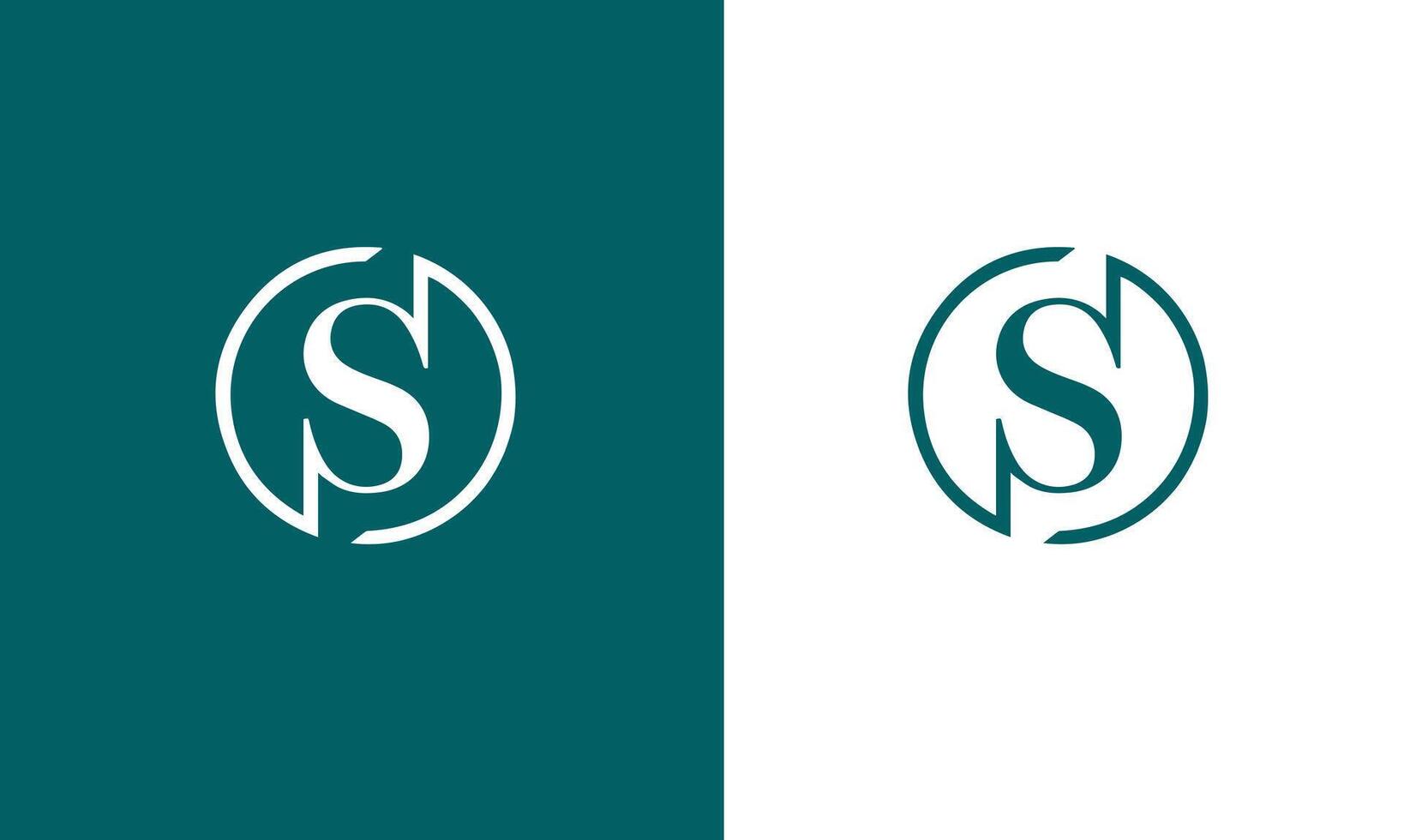 Digital Letter S Icon Logo, Combined With Circle Shape Illustration Free vector