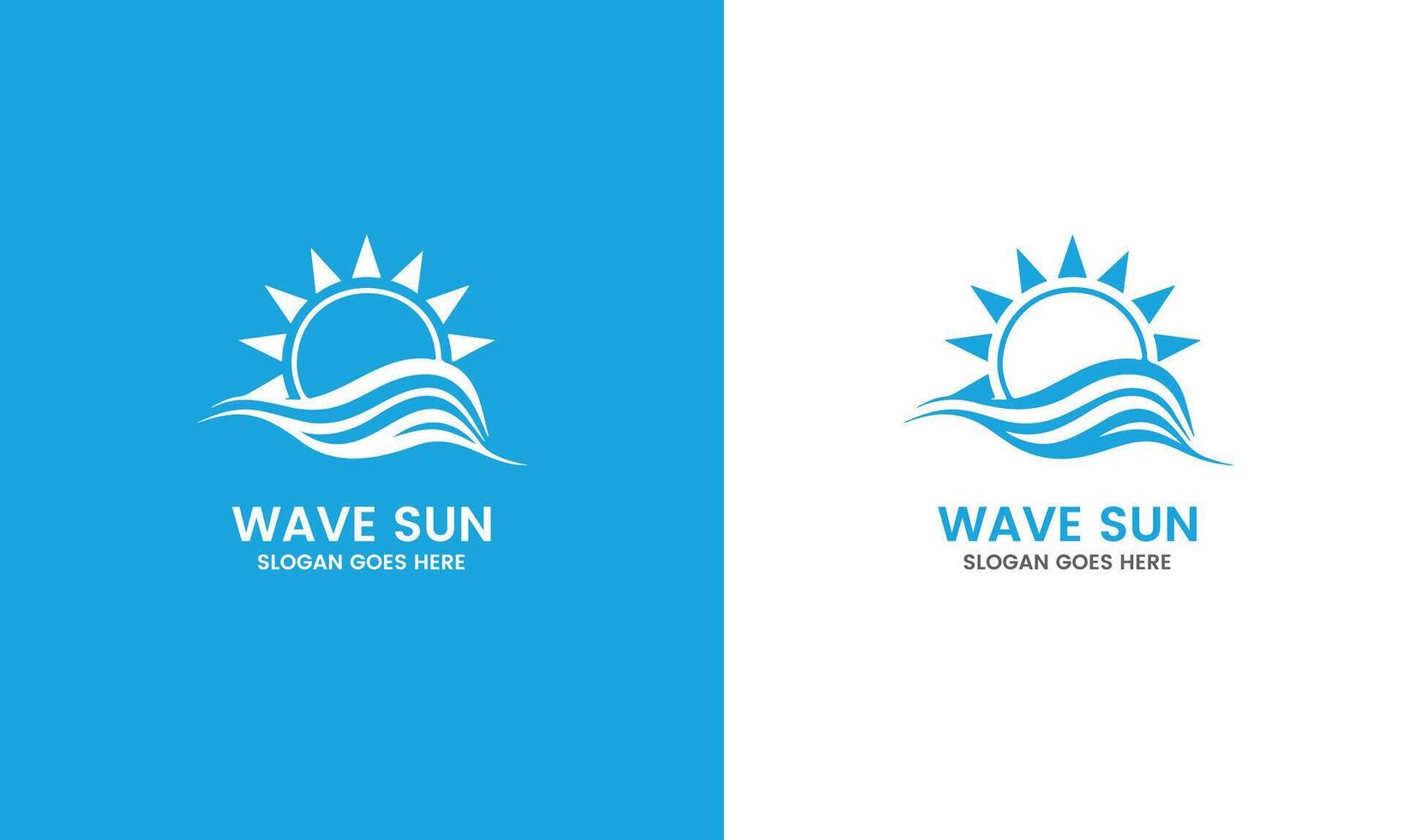 sun and wave logo design template Free vector