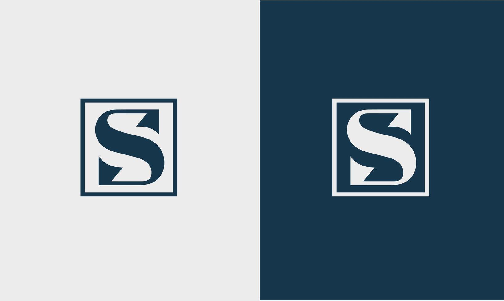 Digital Letter S Icon Logo, Combined With Square Shape Illustration Free vector