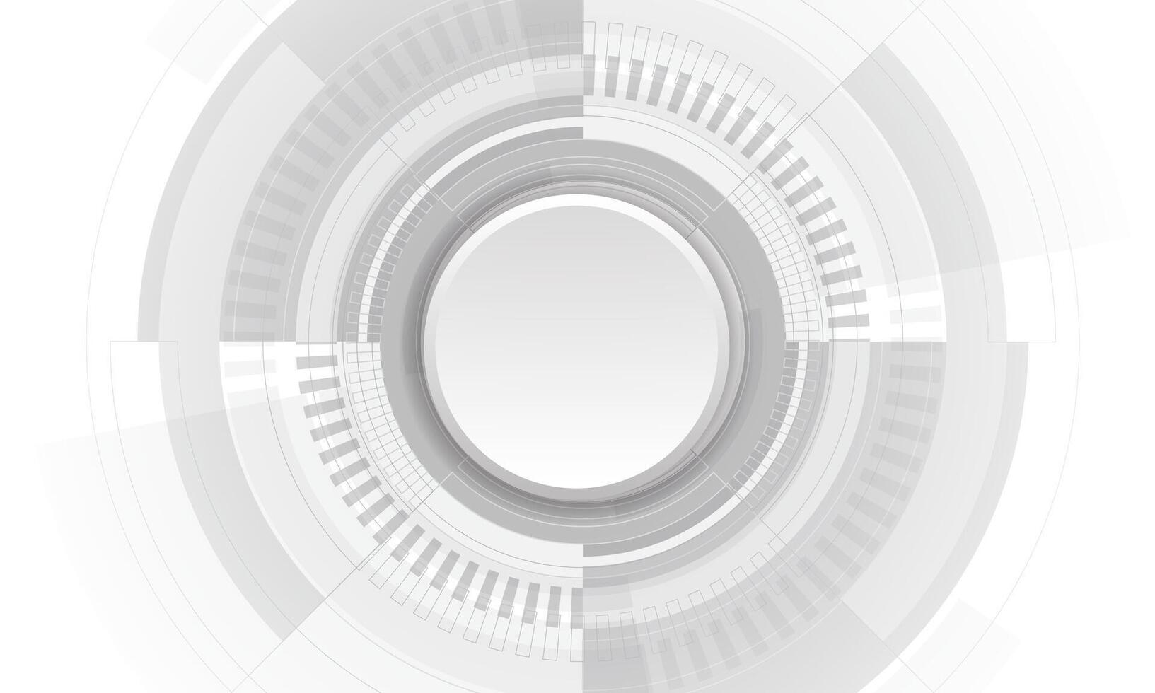 Abstract technology white grey circle cyber futuristic design modern creative background vector