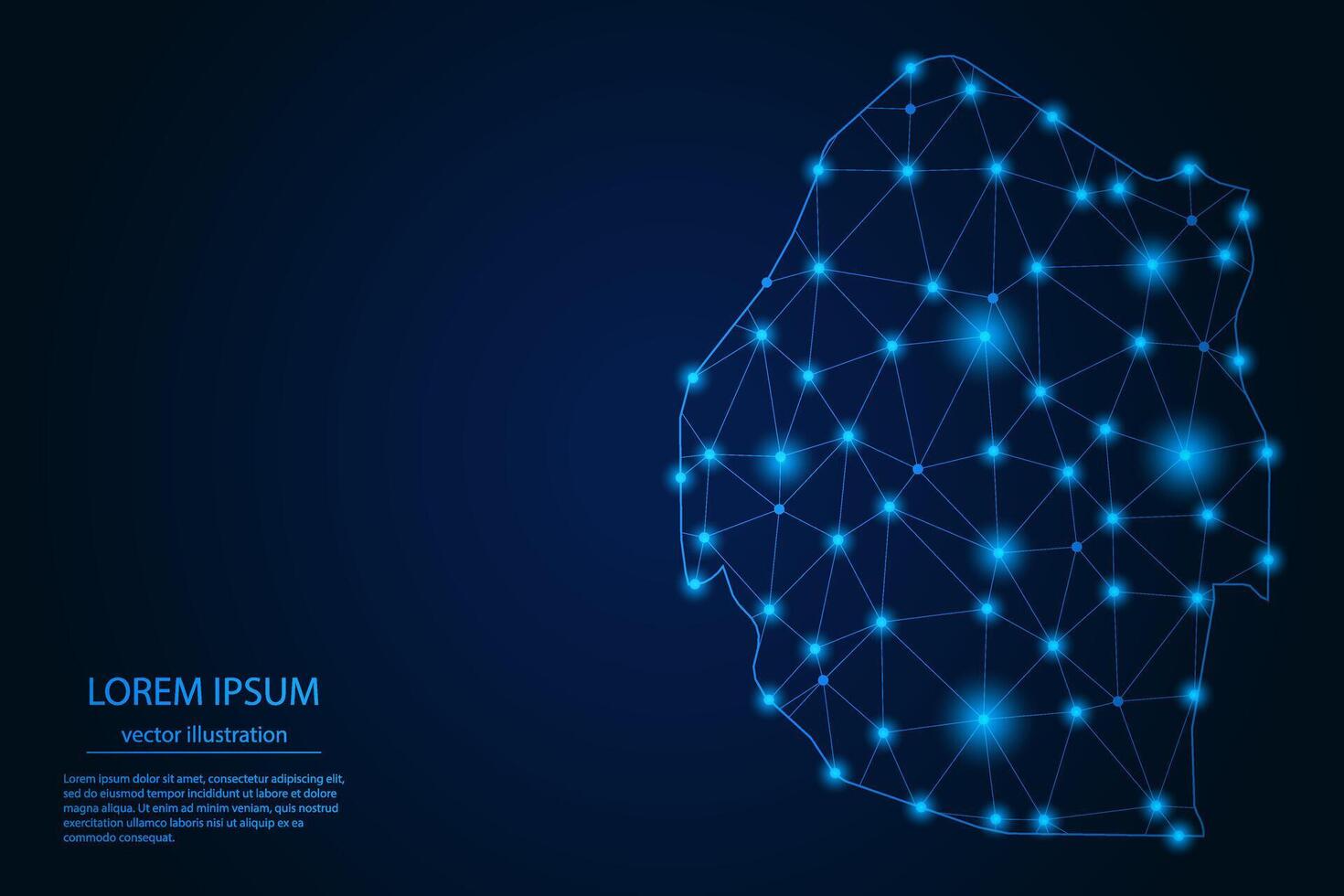 Abstract image Estonia map - With Blue Glow Dots And Lines On Dark Gradient Background, 3D Mesh Polygon Network Connection. vector