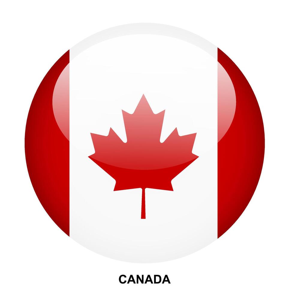 CANADA flag button on white background vector